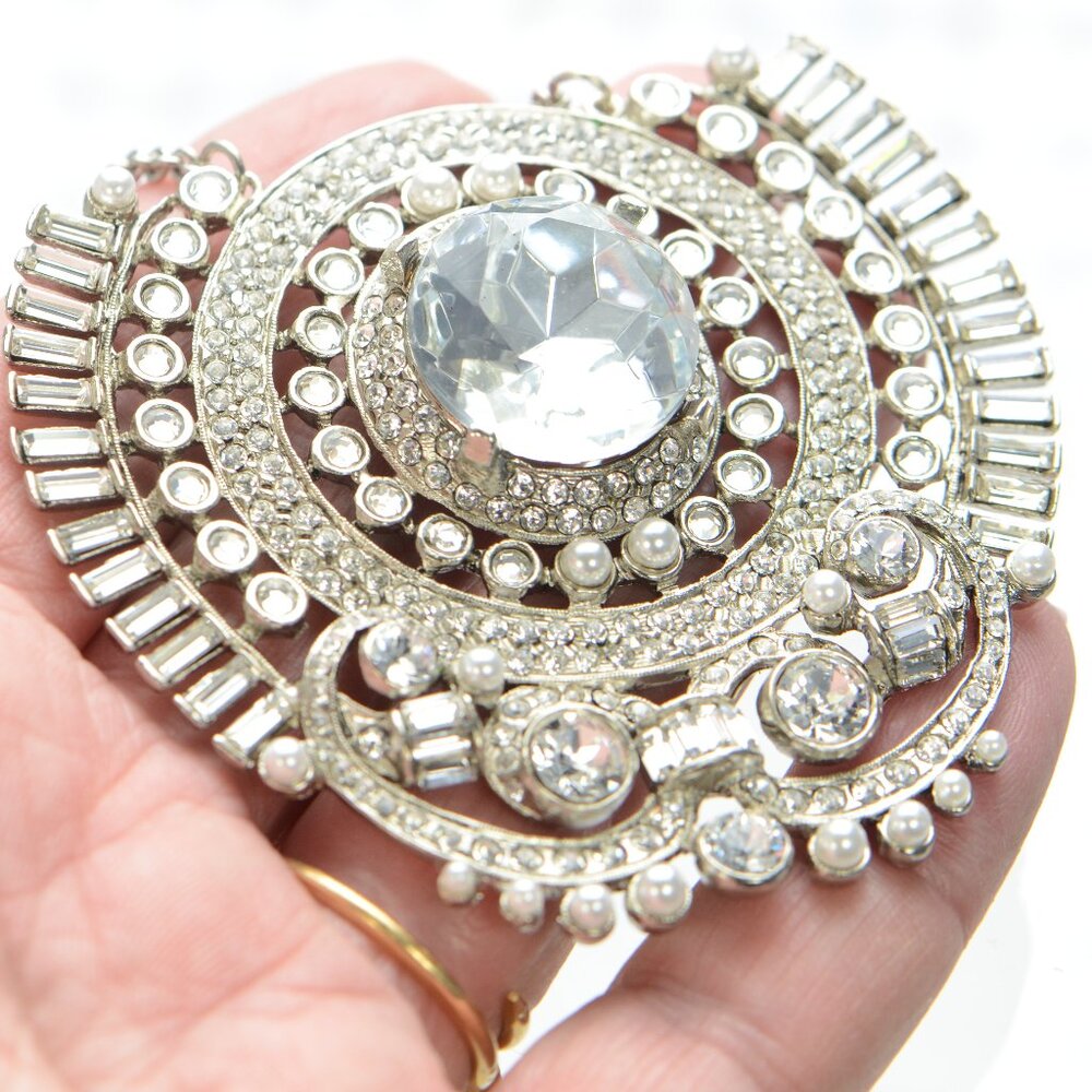 Vintage Kenneth Jay Lane Kjl Crystal & Pearl Drop… - image 4